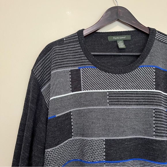 Vintage Pronto Uomo Abstract Wool Blend Sweater - Size L - Picture 2 of 12